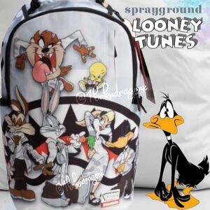 Looney Tunes All Characters Slam Dunk Shark Sprayground Backpack Multicolor NWT